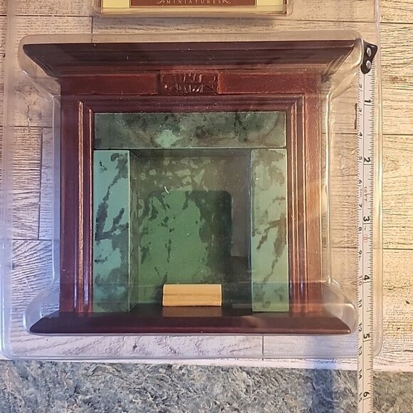 Dollhouse Fireplace Surround Green Marble Look NEW in Package 5x5 - Picture 7 of 8